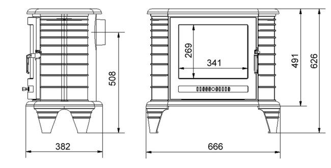 Dessin de cheminée en fonte