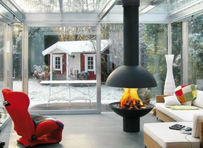 Foyer au bois pour le chauffage par zone