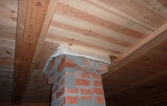 Cheminée à travers le plafond