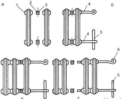 Raccords pour un radiateur en fonte