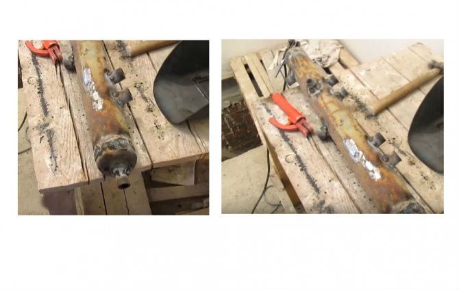 flèche hydraulique - installation du filetage