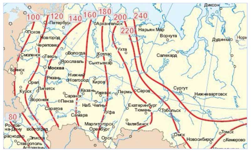 Carte de profondeur de congélation