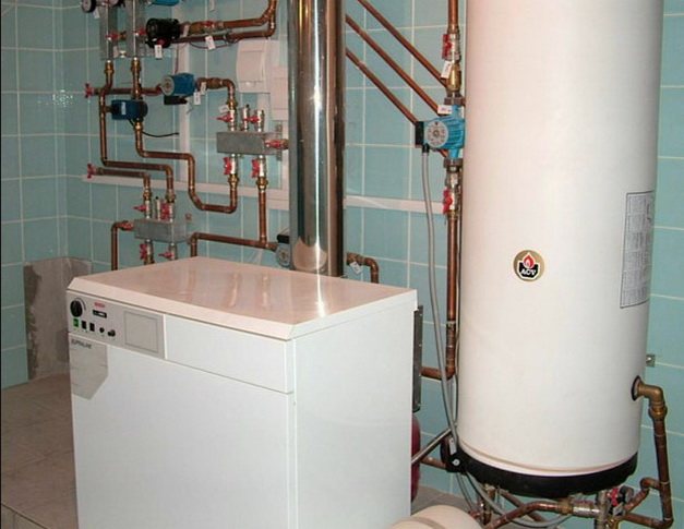 Chaufferie avec équipement à gaz