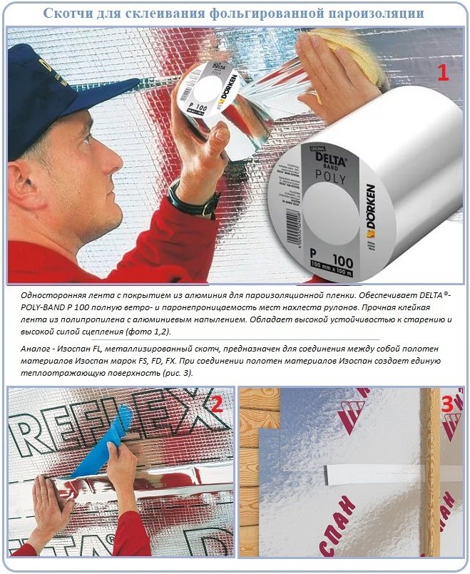 Ruban pour relier les bandes de pare-vapeur en feuille