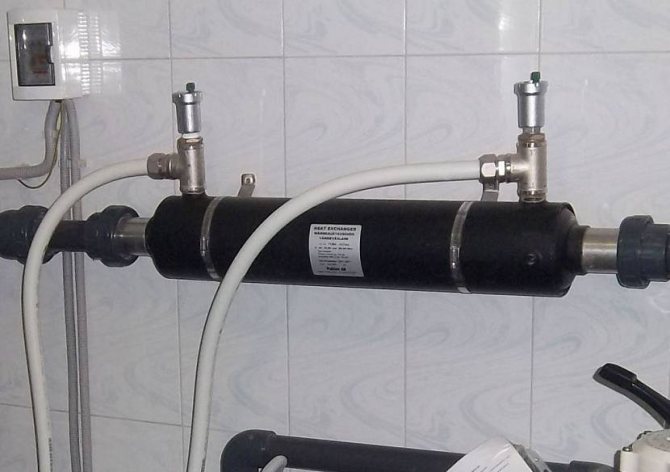 chauffage de l'eau de la piscine à la campagne
