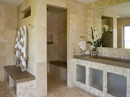 Exemple de finition avec des carreaux d'évier