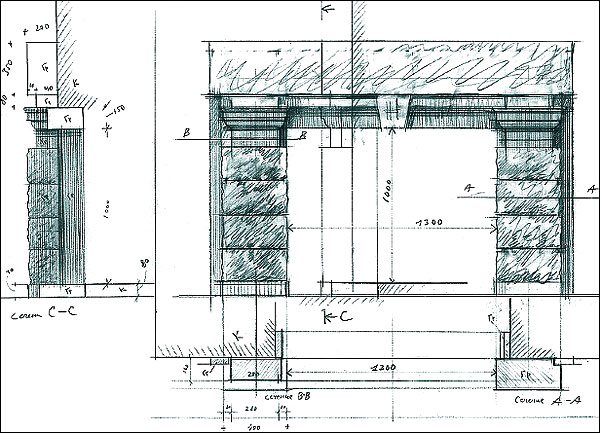 Dessin de calcul du projet de cheminée