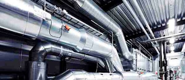 réseau de conduits d'air industriel
