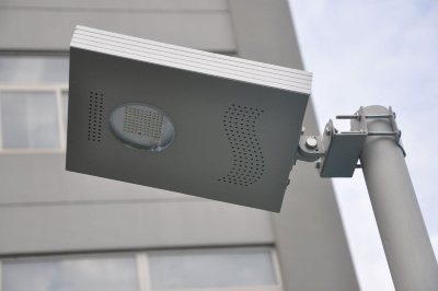 batterie solaire dans un lampadaire