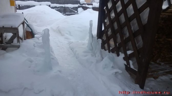stalagmites au sol d'une chaudière à gaz