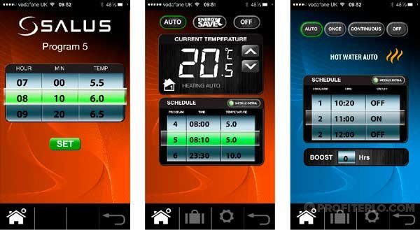 contrôle de chauffage android