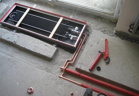 Installation du convecteur de sol