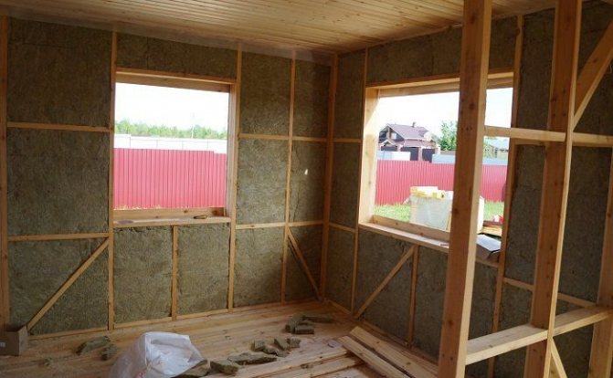 Isolation des murs d'une maison en bois de l'intérieur