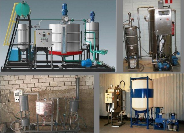 De nombreux modèles de mini-lignes pour la production de biodiesel sont présentés à l'attention des personnes intéressées.