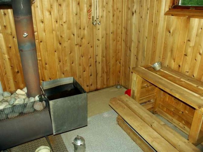cheminée interne dans la baignoire