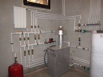 chauffage de l'eau après l'installation