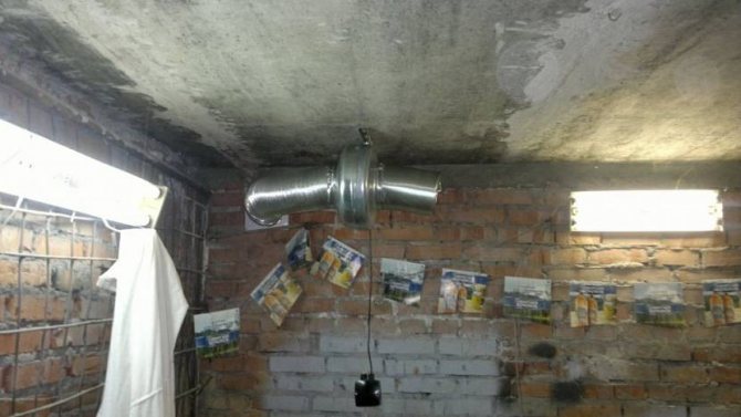hotte aspirante au sous-sol du garage