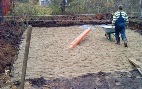 remplissage de sable